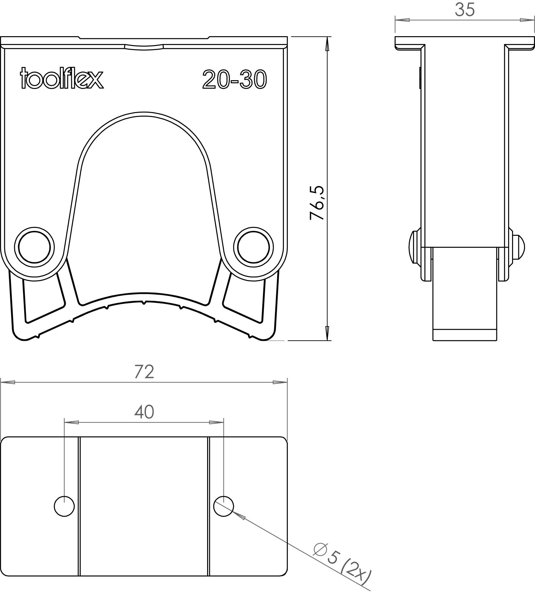 Toolflex-Halter für 20–30 mm Werkzeuge