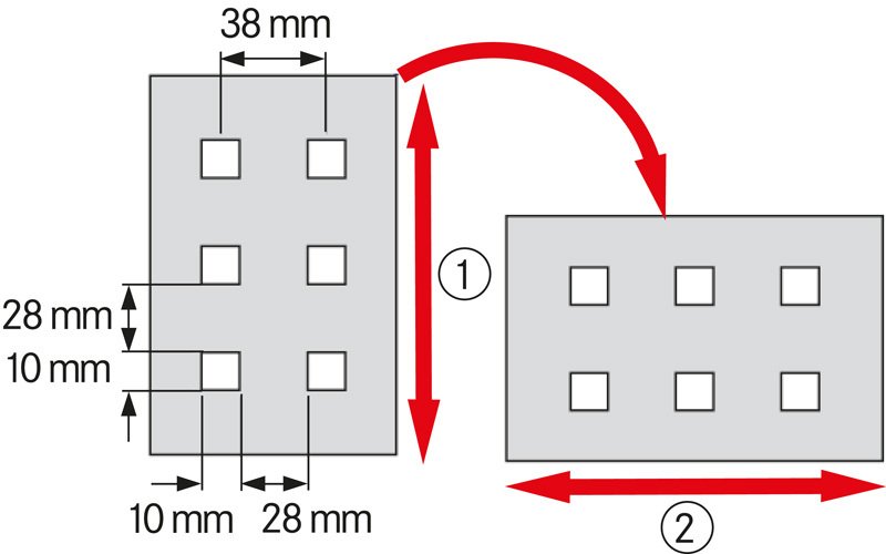Perforuotos sienelės gali būti montuojamos tiek vertikaliai, tiek ir horizontaliai