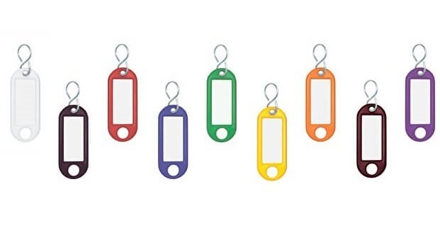 Multicolored key chains with S-shaped loop