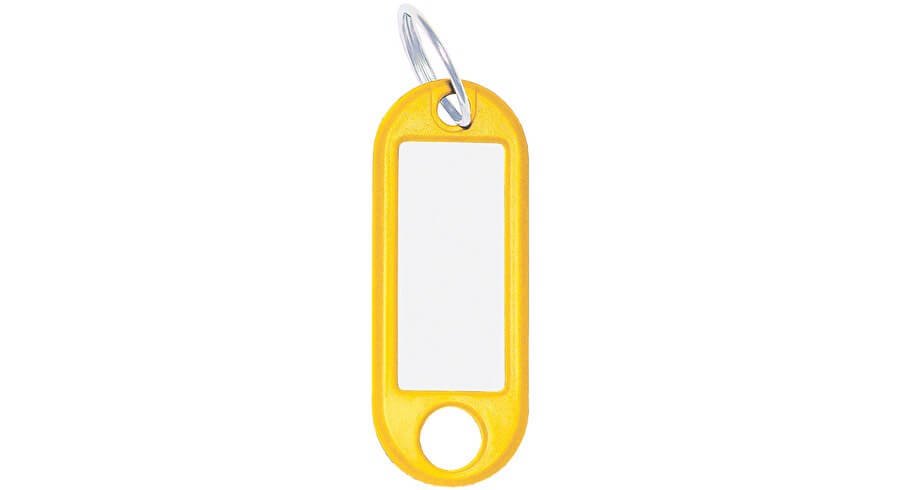 Porte-clés jaune avec anneau 18 mm 262_801805