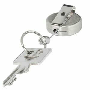 Clip-on retractable key holder