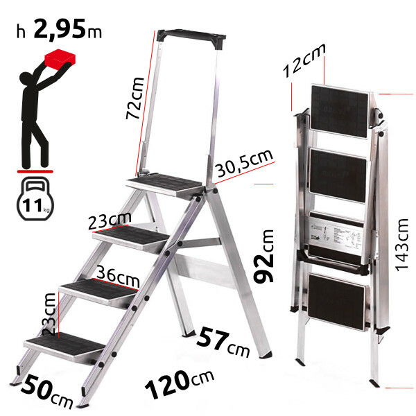 4-tier folding platforms with plastic covered steps Little Jumbo