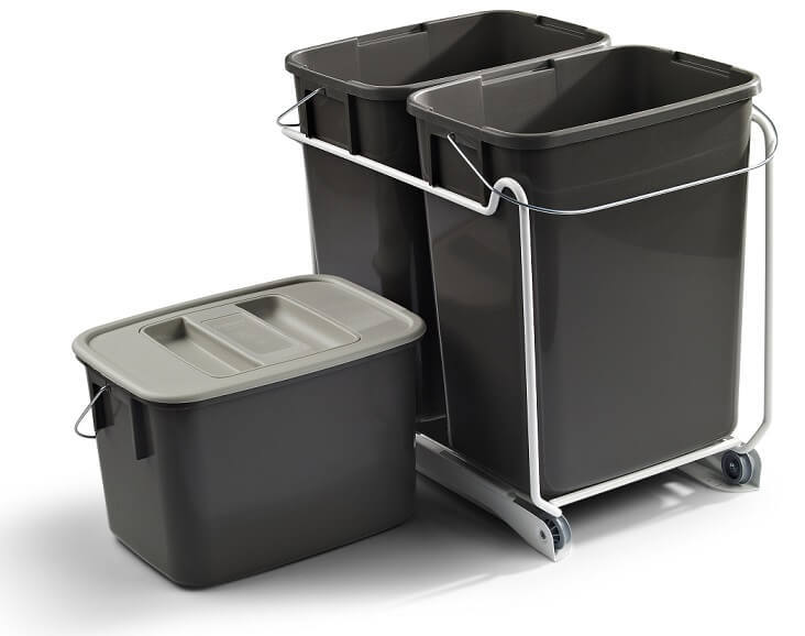 Pull-out base for two 12l litter boxes