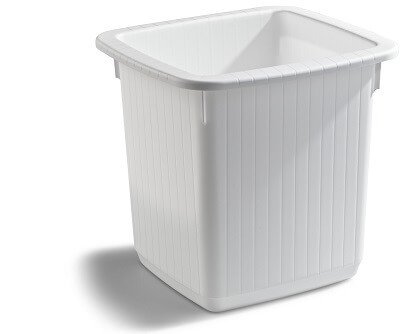 20l capacity, white rectangular dustbin for papers 2200-0100