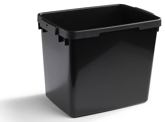 Ємність 25 л, чорний прямокутний контейнер для паперу 2250-0200