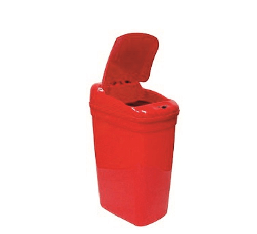 27l plastikinė šiukšlių dėžė, raudona DZT-27-1 MED