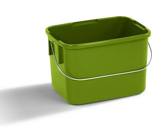 7l capacity green trash can