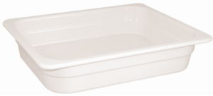 White melamine dishes in GN 1/2 format