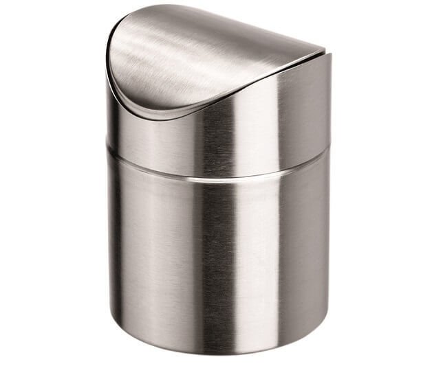 Table trash can with swinging lid 1531 001