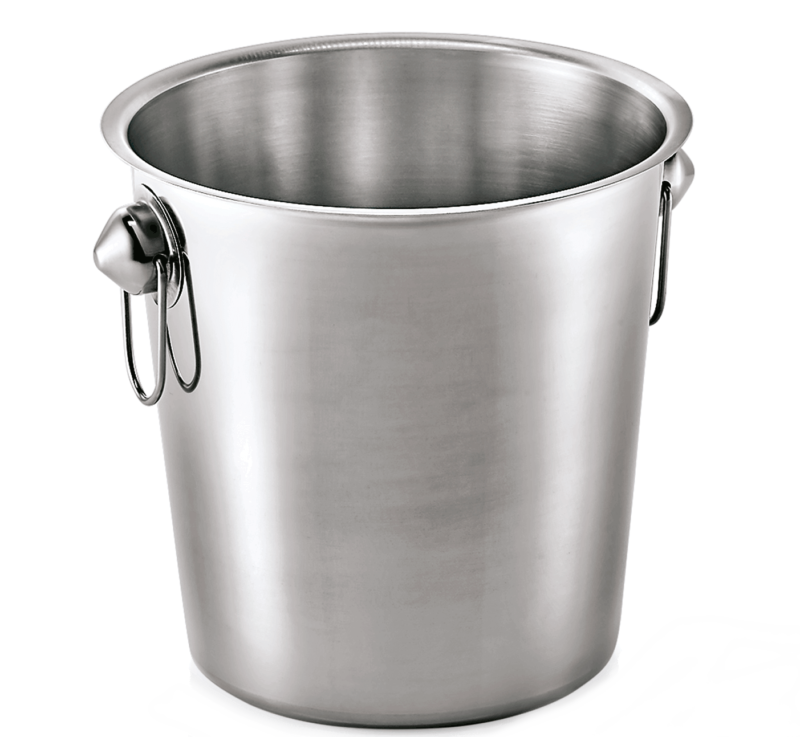 Stainless steel wine buckets with folding handles