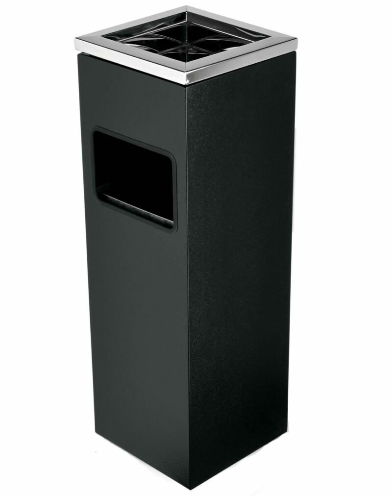 Rectangular trash can with ashtray