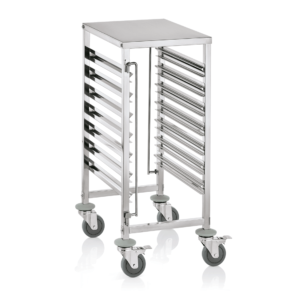 Trolleys for GN dishes and trays, with an additional shelf on top