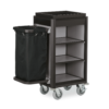 95x54x116cm juodos spalvos aliuminiai kambarinių vežimėliai su aliuminio spalvos MDF sienelėmis 4458001