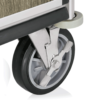 Aluminum housekeeping trolleys with rubber bumpers and protective wheels in the corners
