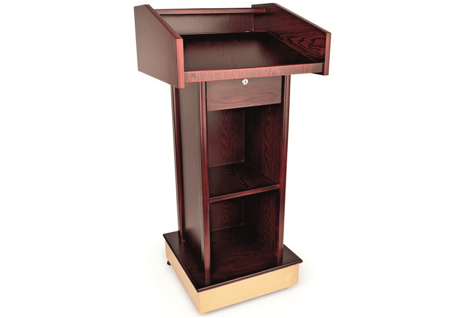 Wooden tribune with drawer and shelf 4432 120
