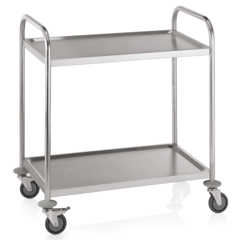 2-shelf stainless steel serving carts, 70,5x41x84cm