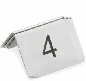 Stainless steel stands with table numbers 5x5x4,5cm