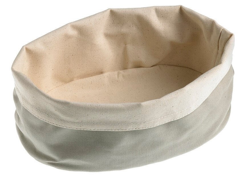 Gray fabric basket for bread