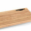 Natural wood cutting board for bread with tray and knife 1851470