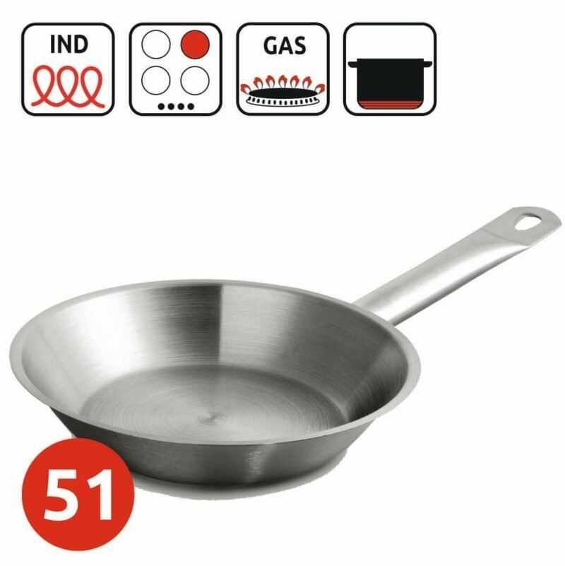 Stainless steel pan without protective coating