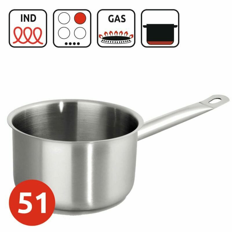 Stainless steel pots with a long handle