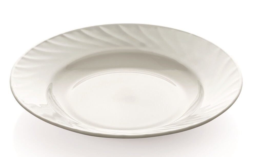 Deep white tempered glass plates 9271 225