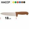 Noże szefa kuchni HACCP z ostrzami o długości 18 cm i rękojeściami w różnych kolorach