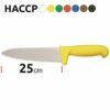 Noże szefa kuchni HACCP z ostrzami o długości 25 cm i rękojeściami w różnych kolorach