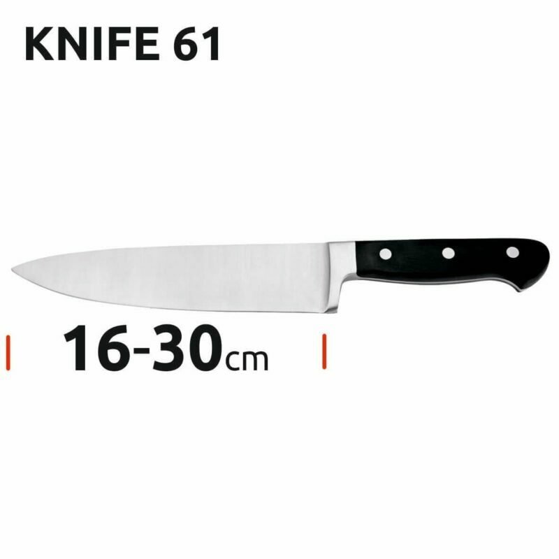 NÓŻ Noże szefa kuchni serii 61 z ostrzami o długości 16-30cm