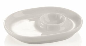 Coquetier ovale en porcelaine avec assiette 4919130