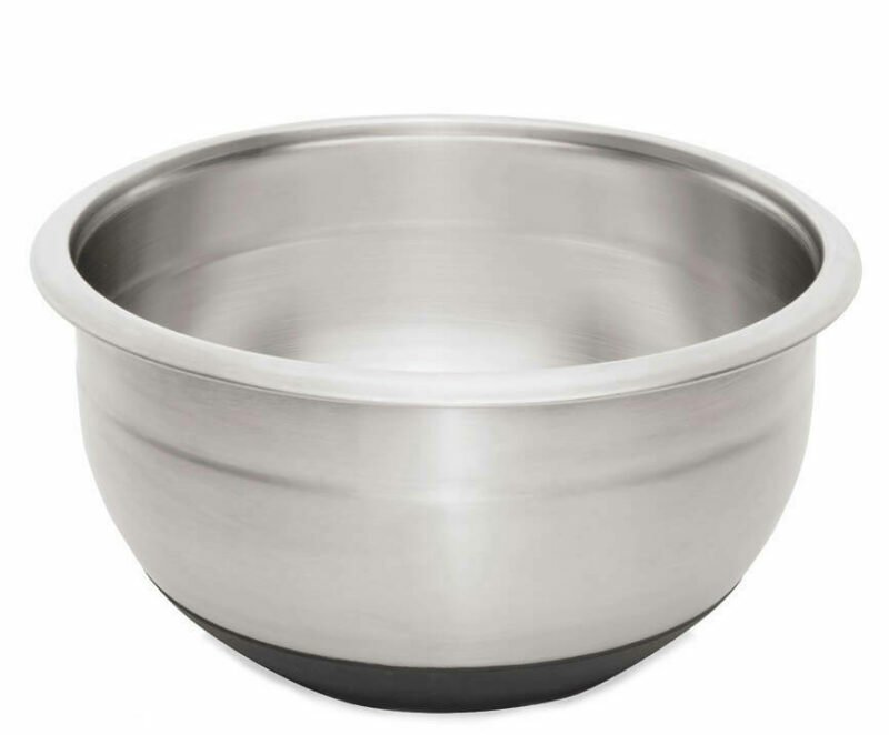Stainless steel mixing bowls with rubber base