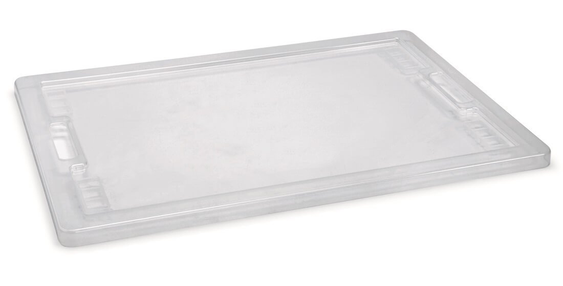 Transparent lids for polypropylene boxes