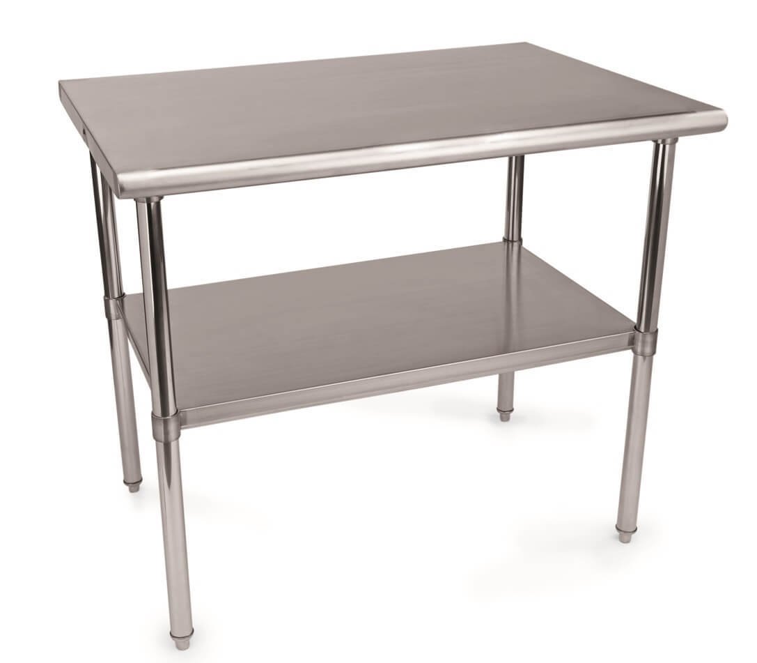 Prefab stainless steel tables with shelf