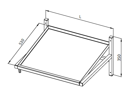 Drawing of shelves for dishwasher baskets