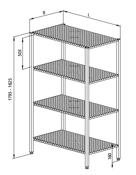 Drawing of welded perforated rack