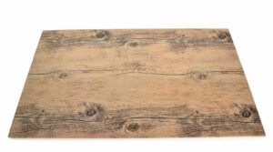 Tables de service en mélamine texture bois