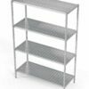 Racks with perforated shelves