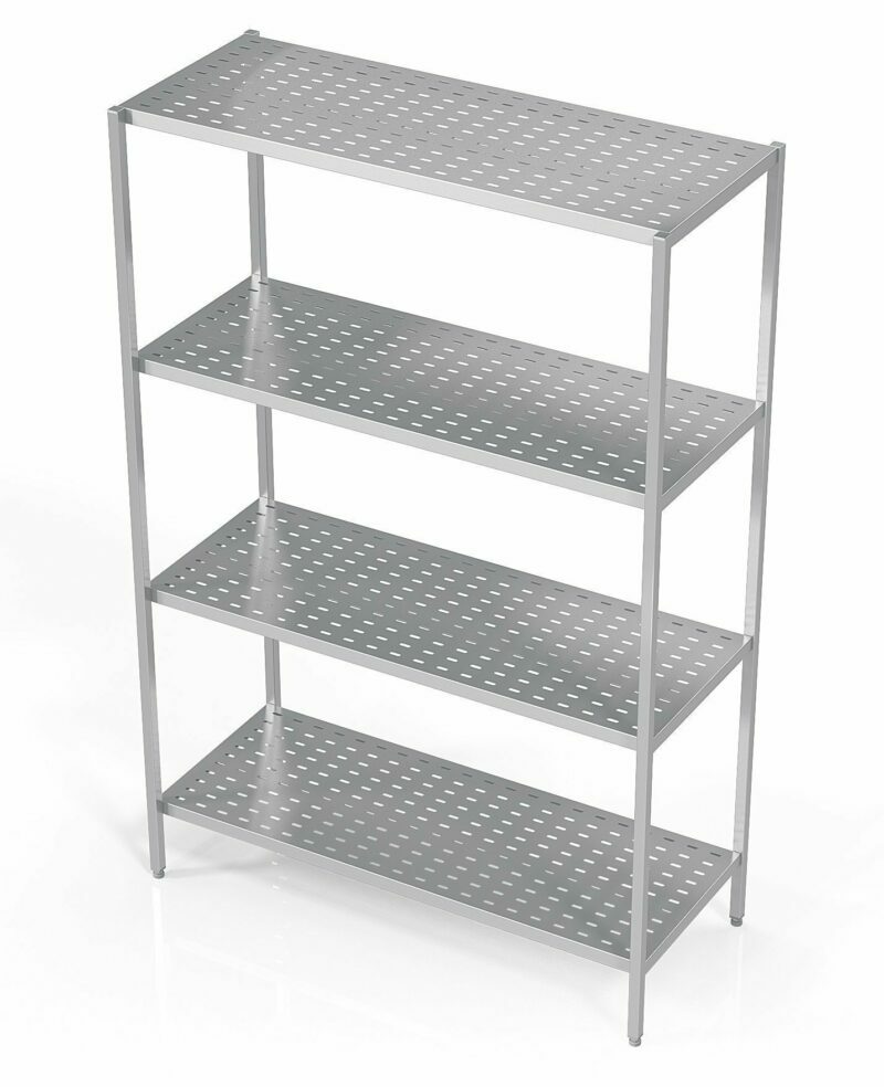 Racks with perforated shelves