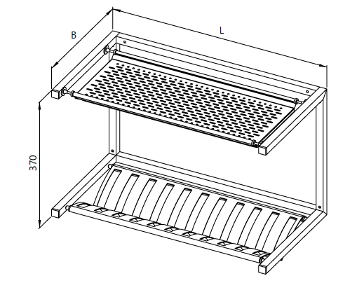 Stainless steel shelves - dryer drawing