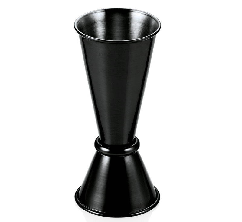 Black painted stainless steel beakers 2 / 4cl