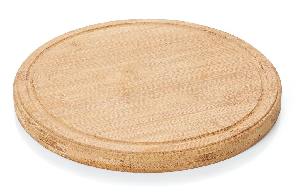 Round bamboo serving tables