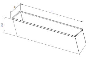 Drawing of a built-in ice bath for bottles