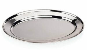 Oval stainless steel serving trays
