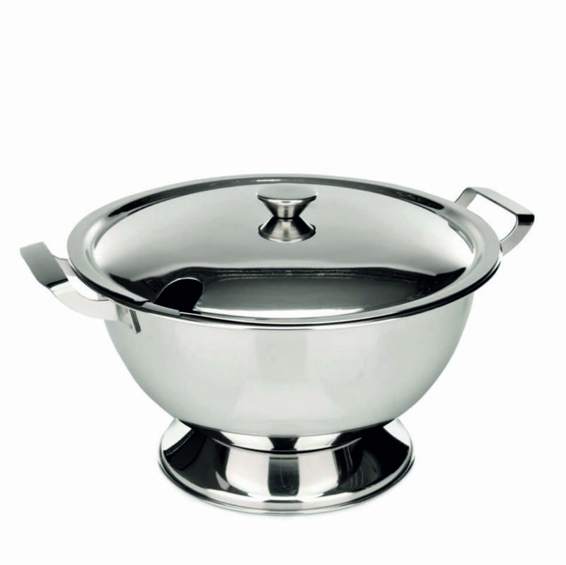 Stainless steel soup bowls with lids