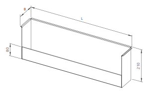 Drawing of a shelf for bottles