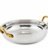 Stainless steel serving dishes with copper handles 4012180