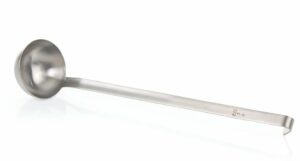 The ladle has a long handle