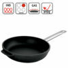 Aluminum pans with non-stick PTFE coating, stainless steel handle