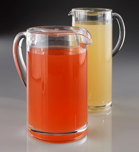 Methacrylate jugs with lids
