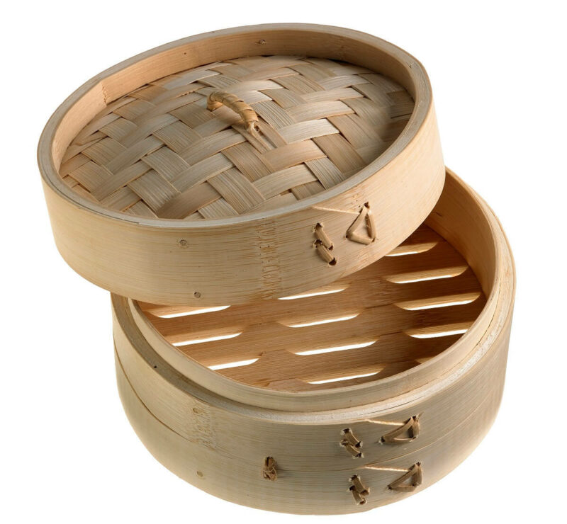 Bamboo baskets with lids